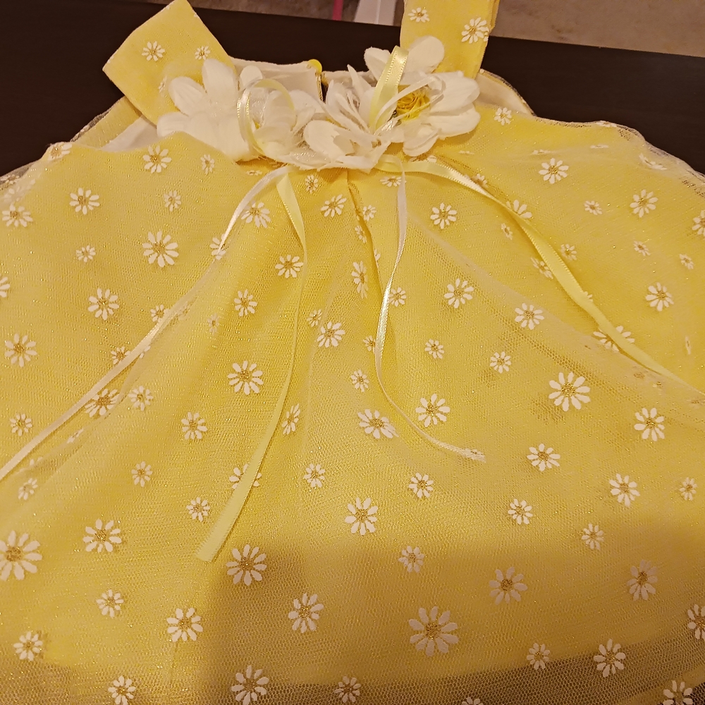 Rare Editions Yellow Floral Kids Dress